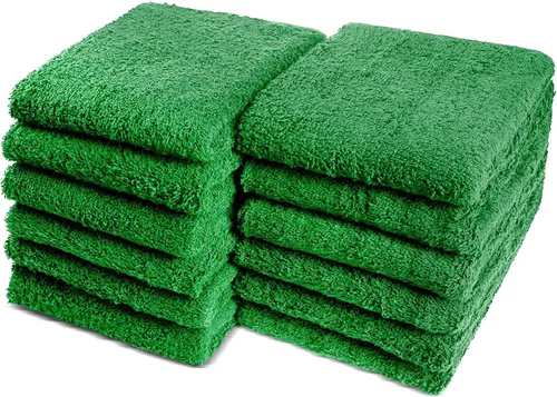 Miniatura 13 de Car Care Essentials - Juego de 12 toallas de lavado y secado para detalles, beige, 100% algodón hilado en anillo, 16 x 27 pulgadas, 4.25 libras por