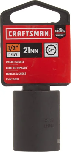 Miniatura 2 de CRAFTSMAN Llave de vaso de impacto poco profunda, métrica, 1/2 pulgada de transmisión, 21 mm (CMMT15868)