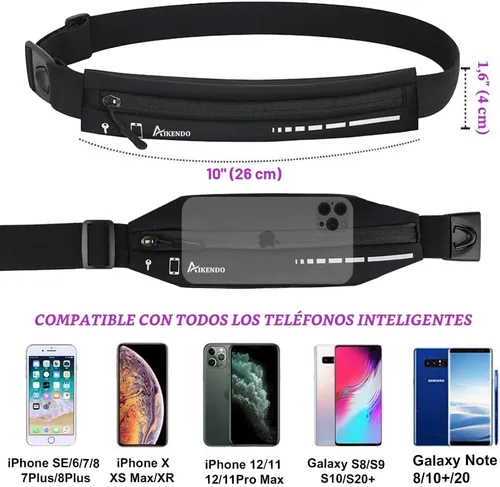 Miniatura 3 de Cinturón delgado para correr para mujeres y hombres, riñonera para corredores, soporte para teléfono, cinturón de cintura para correr, cinturón