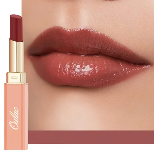 Miniatura 15 de Oulac Lápiz Labial Rosa Hidratante con Brillo - Lápiz Labial Hidratante Bálsamo Labial Tintado Brillante, Acabado Brillante Transparente Jugoso