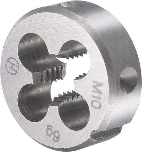 Miniatura 4 de uxcell M10 x 0.059 in Juego de llaves métricas y troqueles, rosca de máquina con troquel de roscado redondo, kit de grifo y troquelado