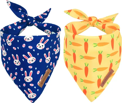 Miniatura 11 de Realeaf Bandanas para perros del 4 de julio, 2 unidades, bufanda reversible con bandera estadounidense para niños y niñas, tela duradera de primera