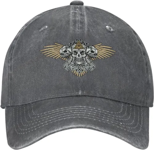 Miniatura 2 de Cowboy Hat Trendy Hats for Man and Women Djustable Four Season Outdoor Baseball Cap of Hell Skull with Angel Deep Heather