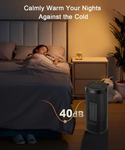 Miniatura 3 de Sunnote Calentador de espacio para uso en interiores, calentadores de cerámica eléctricos y portátiles de 1500 W con oscilación de 80°, termostato