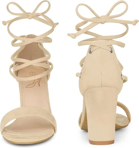 Miniatura 2 de Perphy Sandalias de tacón alto grueso con cordones para mujer