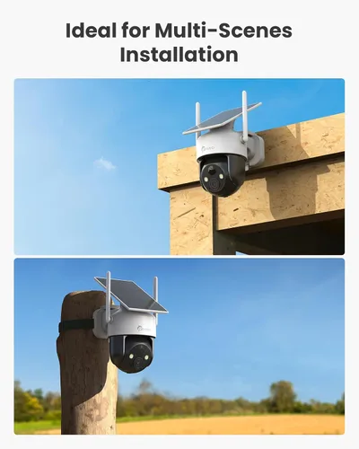 Miniatura 7 de Cámara de seguridad solar celular celular 4G LTE inalámbrica para exteriores, cámara 2K no necesita WiFi con tarjeta SIM, vista completa de 360°