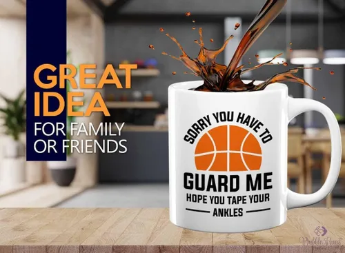 Miniatura 2 de Taza de café de baloncesto de 11 onzas, color blanco, tus tobillos, aros de baloncesto al aire libre, regalos de red para niños de 17 años, doble