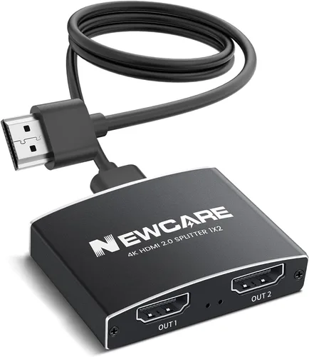 Miniatura 4 de NEWCARE Divisor HDMI de 1 entrada y 2 salidas, divisor HDMI de 4K a 60 Hz para monitores duales [con cable de alta velocidad de 3.9 pies]