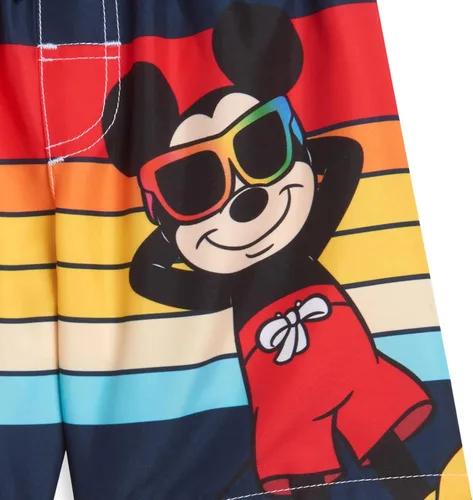 Miniatura 7 de Disney Conjunto de traje de baño y camiseta de Mickey Mouse para niños pequeños, Azul-Blanco