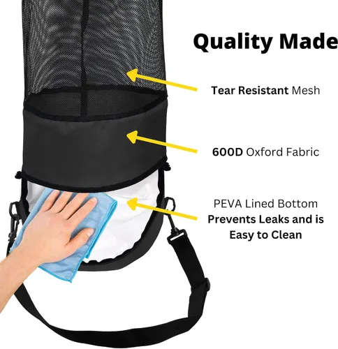 Miniatura 7 de Bolsa de basura para barco, tela Oxford de malla 600D resistente con cremallera inferior y cierre de goma superior, a prueba de fugas y lavable