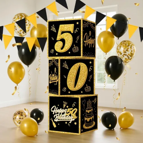 Miniatura 3 de Decoraciones de fiesta de cumpleaños 50 a 50 años, suministros de fiesta para hombres con kit de guirnalda de globos, telón de fondo de cumpleaños