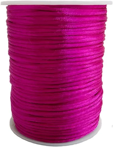 Miniatura 9 de 2.0 mm x 110 yardas de cordón de satén de nailon para abalorios, hilo trenzado para nudos chinos, rattail, macramé, pulseras, collares, fabricación