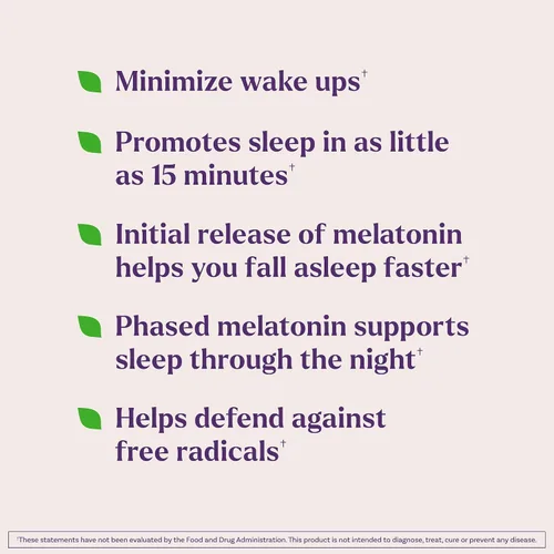 Miniatura 4 de Natrol Gomitas de melatonina de 10 mg, gomitas de sueño de liberación prolongada para adultos, minimizan los despertadores, sabor a fresa, 55