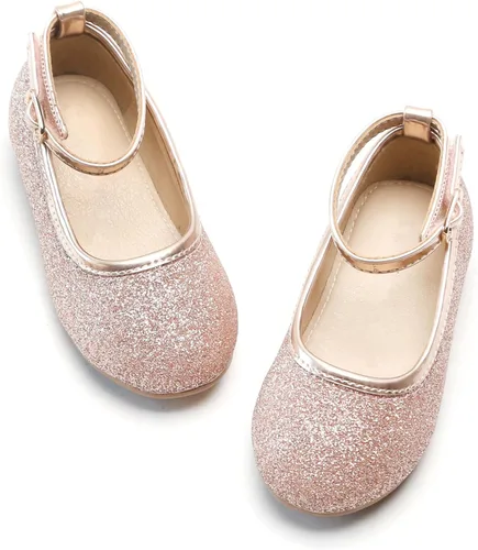 Otter MOMO Zapatos planos tipo bailarina Mary Jane para niñas pequeñas, sin cordones, para fiestas escolares