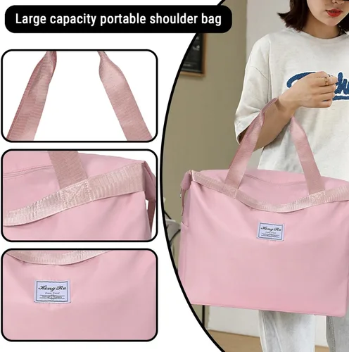 Miniatura 2 de Bolsas de lona de viaje, bolsa deportiva de gran capacidad, expandibles, bolsas de gimnasio ligeras para hombres y mujeres, Rosado, Classic