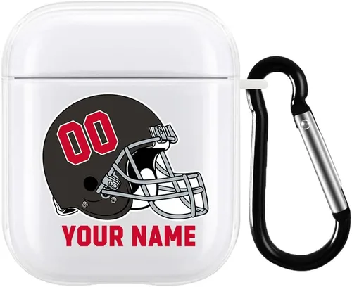 Miniatura 15 de Funda de casco de fútbol con nombre y número para Apple AirPods de 2ª y 1ª generación, regalo personalizado para fanáticos de los deportes de Arizona
