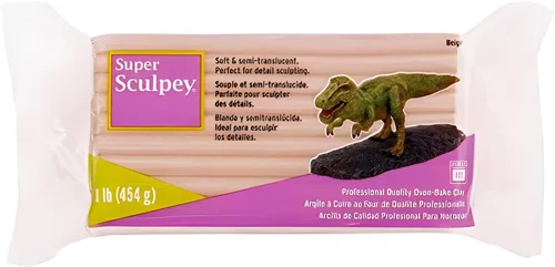 Super Sculpey: arcilla polimérica: beige, paquete de 1 libra, arcilla suave para hornear al horno, no tóxica, creada para escultores avanzados,