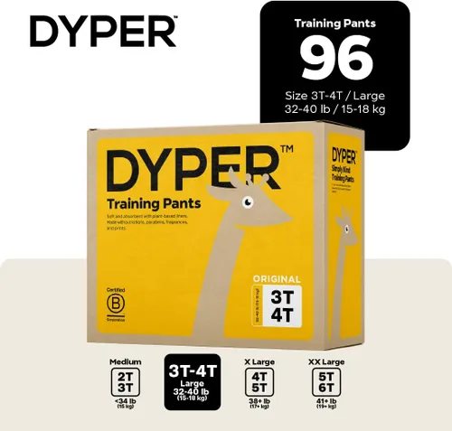Miniatura 3 de DYPER Pantalones de entrenamiento para niños pequeños 3T-4T para niños y niñas, hipoalergénicos, sin perfume, a base de plantas y perfectos