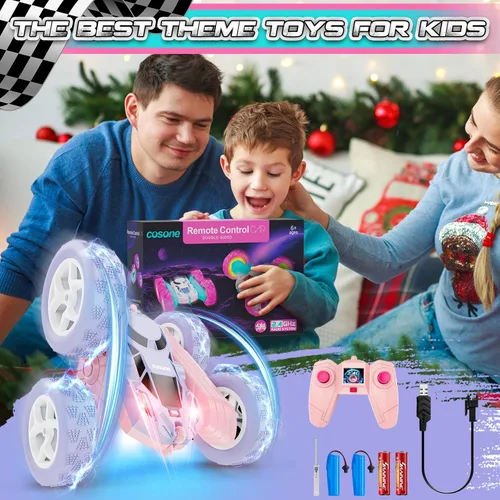 Miniatura 8 de cosone Automóvil a Control Remoto, Autos RC para Niños, Juguetes Recargables, Rotación de 360°, 2.4Ghz, Auto de Acrobacias RC para Niños, Regalo