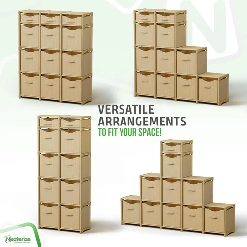Miniatura 5 de Organizador de armario formado por 12 compartimentos y unidad de almacenamiento con cajones Incluye todos los contenedores de almacenamiento