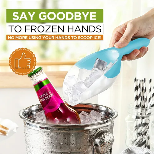 Miniatura 6 de Spring Chef Pala magnética para hielo para congelador, pala de hielo translúcida de plástico flexible sin BPA con mango de agarre suave, pala