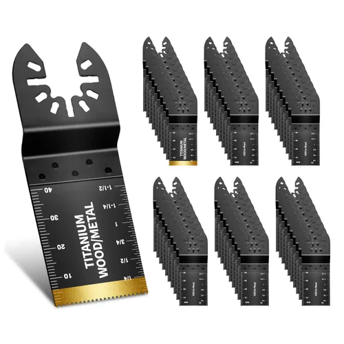 Miniatura 10 de 20 Cuchillas para Herramienta Oscilante, Cuchillas de Sierra Oscilante de Titanio Universales Profesionales, Juego de Cuchillas Multiherramienta