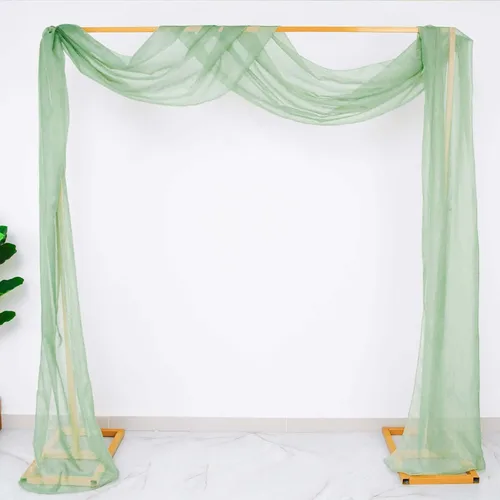 Efavormart - Paneles de cortina de organza transparente verde salvia de 18 pies, cenefa para ventana, arco de boda, tela drapeada para mesa