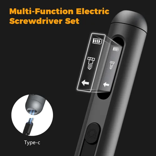 Miniatura 3 de Kit de destornillador eléctrico Treevian 3.7V, juego de destornilladores de precisión de doble cabeza 48 en 1 con destornillador eléctrico manual