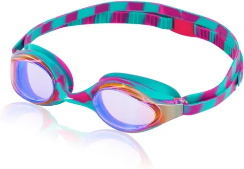 Speedo Gafas de natación para niños Junior Hyper Flyer de 6 a 14 años Color rosa Glo/Verde Espejo