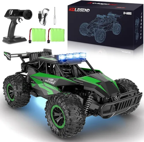 Kolegend Coche de Control Remoto 50+Min Coches RC Juguetes Escala 1:12 Camiones Monstruo 20KM/H Camión Monstruo de Control Remoto con Faro LED y
