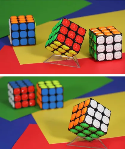 Miniatura 3 de AMAZA Cubo de velocidad 3x3 negro 3x3x3 rompecabezas de cubo mágico de velocidad Fidget Juguetes Táctil Cubo especial Puzzle Touch Twist Patch