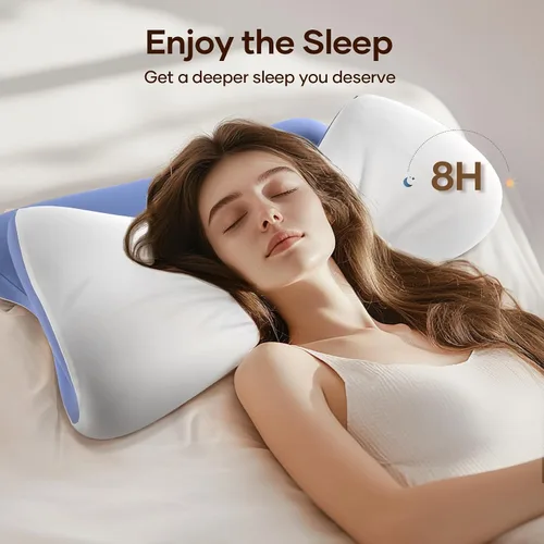Miniatura 7 de isuke Almohada cervical cervical para dormir, almohada de espuma viscoelástica de contorno, almohada ergonómica de enfriamiento para dormir de lado