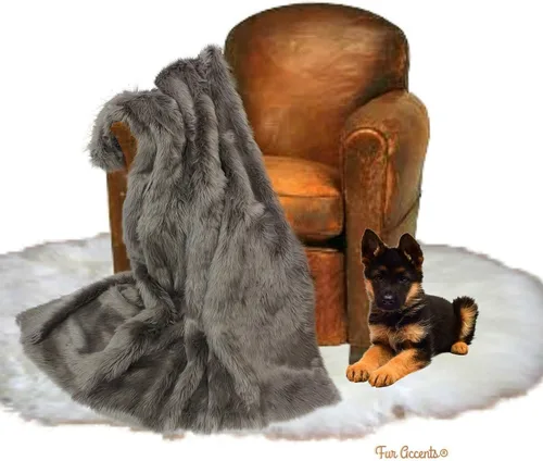 Miniatura 37 de Manta de felpa de piel sintética, manta de piel moderna, manta pequeña para bebé, pelo largo, color negro, peludo - Fur Accents (2 x 3 pies, negro)