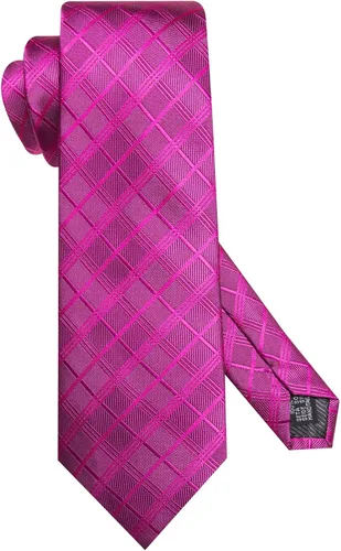 Miniatura 342 de Hi-Tie Corbata clásica de cachemira para hombre con pañuelo y gemelos a cuadros