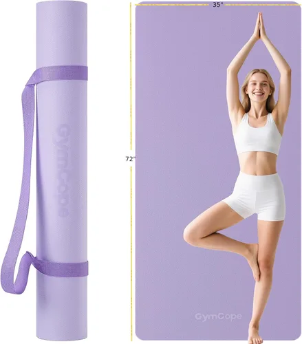 Miniatura 19 de Tapete de yoga extra grande – 72 x 48 pulgadas o 78 x 57 pulgadas, 1/4 a 1/2 pulgadas de grosor para mujeres y hombres, tapete de pilates