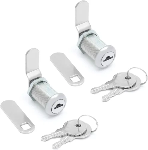 Miniatura 11 de Cerradura de leva desplazada accionada por pulgar de 5/8 pulgadas, cilindro y leva desplazada, pestillo de compartimento de RV sin llave, cerraduras