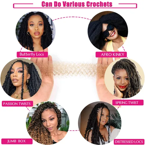 Miniatura 6 de Trenzas de cabello rizado Marley Twist de 12 pulgadas, cabello afro elástico y ensortijado pre-separado, paquete de 3, cabello Marley