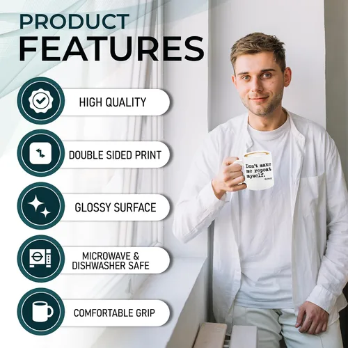Miniatura 5 de shop4ever Taza de café de cerámica con texto en inglés "Don't Make Me Repeat Mysel", divertido diseño de humor para el aula, 11 onzas, novedad