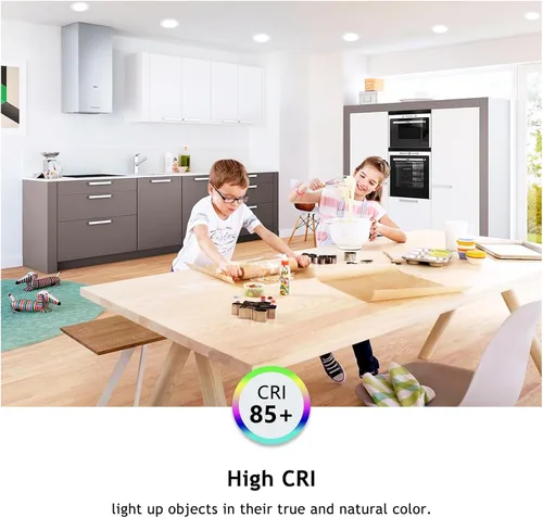 Miniatura 4 de CycevSun Luz LED empotrable de 6 pulgadas, iluminación de oblea, regulable y 3000 K, 4000 K, 5000 K, seleccionable, 12 W, 120 V, clasificación IC