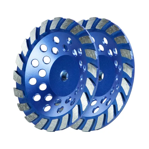 Miniatura 10 de SALI 2 piezas ruedas de esmerilado de concreto de 7 pulgadas, 20 segmentos de diamante Turbo, eje 5/8-11, rueda de esmerilado de diamante apta