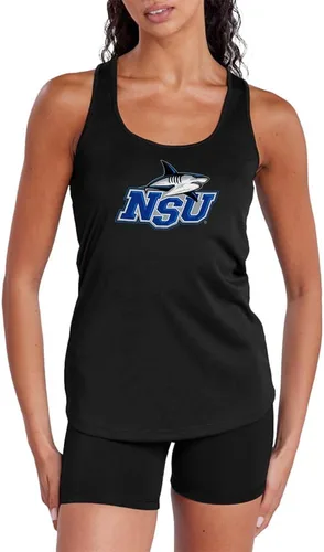 Miniatura 375 de Camiseta deportiva sin mangas oficial de NCAA Collegiate para mujer, con espalda cruzada, colección con logotipo primario