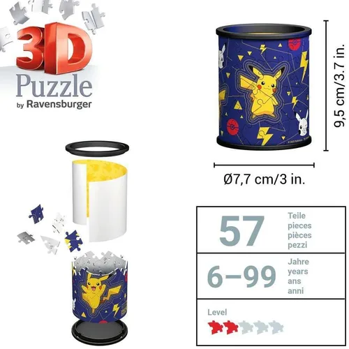 Miniatura 5 de Ravensburger Pokemon Gifts - Rompecabezas 3D para niños a partir de 6 años - 54 piezas - Pote de lápices - No requiere pegamento