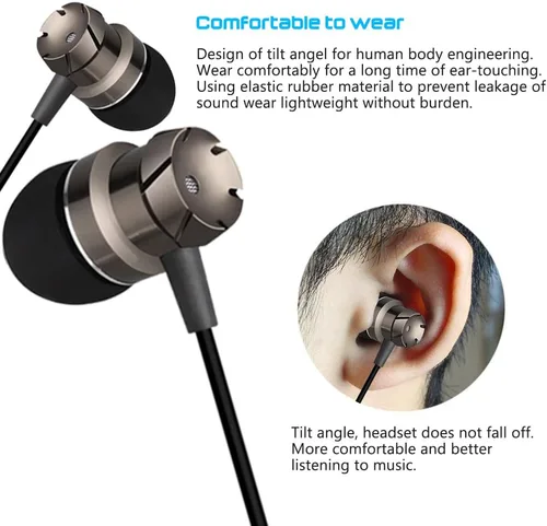 Miniatura 8 de SourceTon Paquete de 3 auriculares con cable con micrófono y control remoto, auriculares intrauditivos estéreo con aislamiento de ruido sin enredos