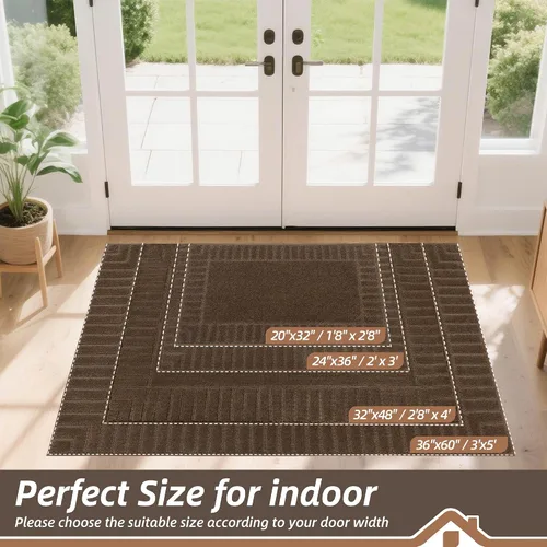 Miniatura 2 de BEQHAUSE Tapetes antideslizantes para puertas principales, lavables y de bajo perfil, para la entrada de la puerta principal, tapetes absorbentes