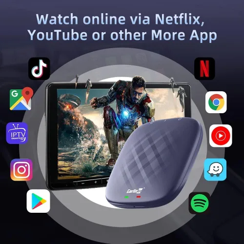 Miniatura 4 de Carlinkit CarPlay Android 13.0 AI Box Adapter, 3 en 1 CarPlay AI Box Max (Plus), Plug & Play, fácil configuración, tarjeta integrada de Google