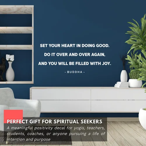 Miniatura 3 de My Vinyl Story - Set Your Heart - Calcomanía inspiradora de Buda motivacional para pared, con cita artística, frase de afirmación positiva, Zen