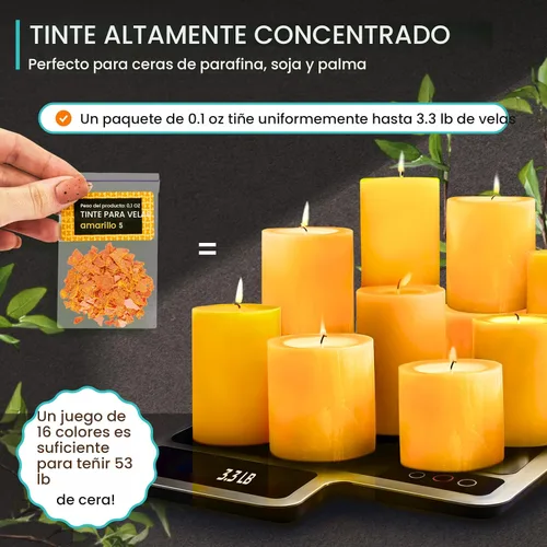 Miniatura 5 de Tinte para cera de vela de soja para hacer velas - 16 chips populares de coloración de tinte para velas - Coloración de cera de vela premium - Chips