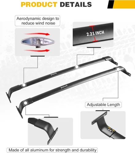 Miniatura 4 de Barra transversal de 220 libras para Honda CR-V CRV 2017-2022 con rieles de techo empotrados, barra de carga, barra transversal, accesorios
