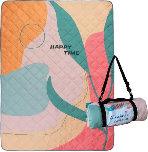 Exclusivo Mezcla Manta de picnic impermeable de 60 x 80 pulgadas, manta de camping moderna a prueba de arena de poliéster floral multicolor grande