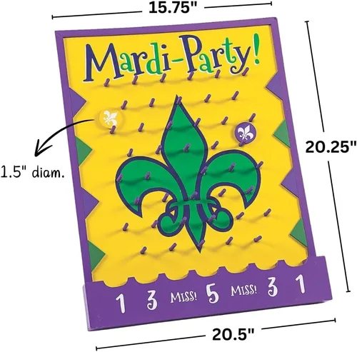 Miniatura 2 de Fun Express Juego de gota de disco Mardi Gras - Suministros para fiestas